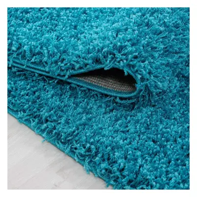 (Teal Blue, 120cm x 170cm) Abaseen Shaggy Non Shed Thick Fluffy Rug