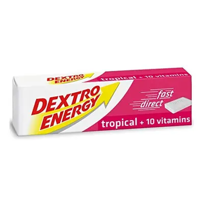 Dextro Energy Tropical Glucose Tablets + Vitamins, g, packs, MultiVitamin Energy Tablets, for a 