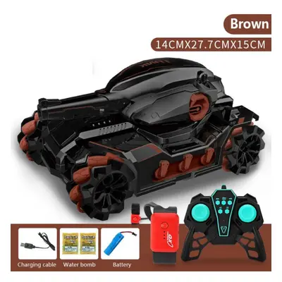 (brown) 2.4g Toy Car Trains Water Bomb Music Shoots Toys For Boys Tracked Vehicle War Toy Cars &