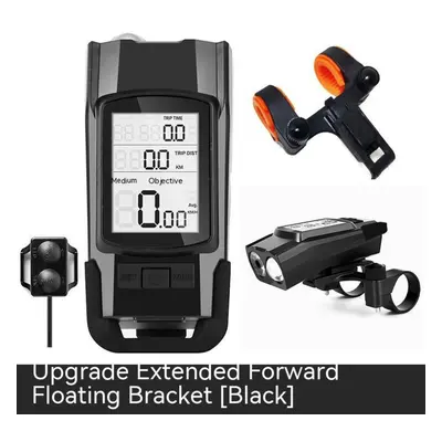 (black) Wireless Bicycle Computer Mtb Cycling Bike Odometer Stopwatch Speedometer Integrated 800