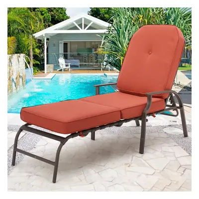 (Orange) YODOLLA 207cm Long Sun Lounger For Garden