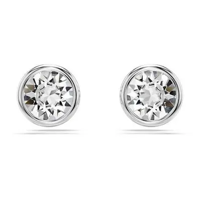 Imber Rhodium Plated Round Cut Stud Earrings