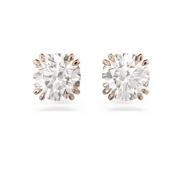 Swarovski Constella Stud Round Cut White Rose Gold-Tone Plated Earrings