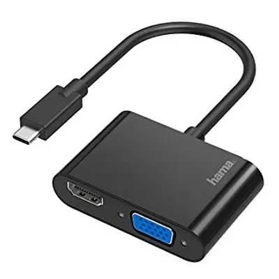 USB-C Adapter to VGA & HDMI Female (Video Adapter with Cable, HDMI and VGA to USB C, Video Audio