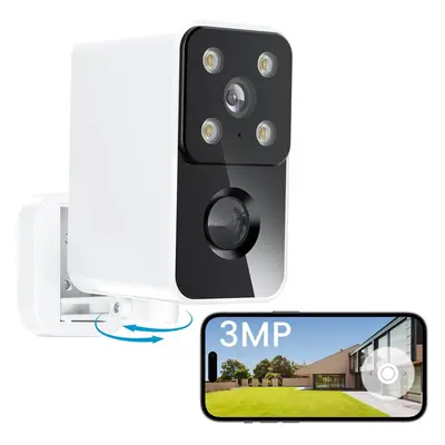 (White Battery Camera) Rechargeable Battery Wifi Home Security Camera CCTV Camera Systems, Colou