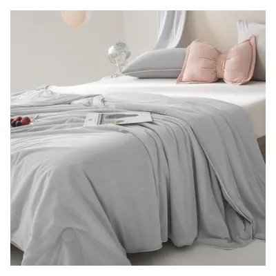 (gray, 200*230CM) Class A Ice Cream Cool Silk Summer Cool Quilt, Solid Color Summer Air-conditio