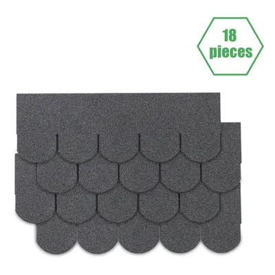 (Grey) Fishscale-5 Tab Roofing Felt Shingles Roof Tiles Lightweight Shingles 18pcs/Pack