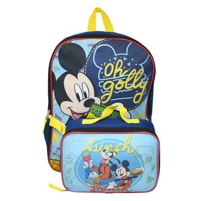 Disney Mickey Mouse 16"" Backpack with Lunch Bag- on golly