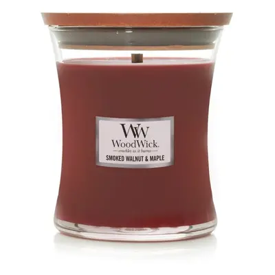 WoodWick Medium Hourglass Candle Smoked Walnut/Mpl - Premium Soy Blend Wax Pluswick Innovation W