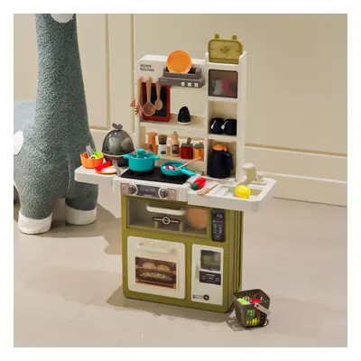 (Green) Play Kitchen Set With 63PCS Kitchen Accessories