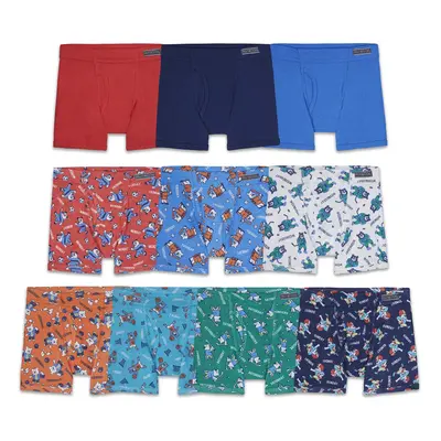 Fruit of the Loom boys Tag Free Cotton Boxer Briefs Toddler - Pack Traditional Fly Covered Waist