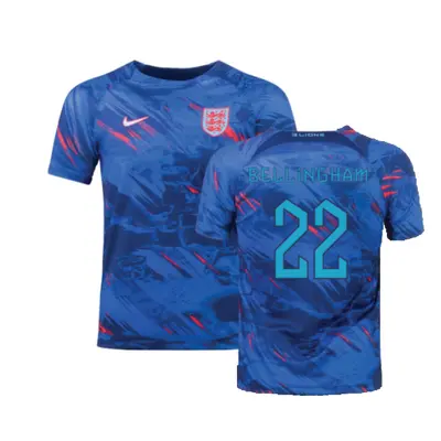 (L) England Pre-Match Training Shirt (Blue) (Bellingham 22)