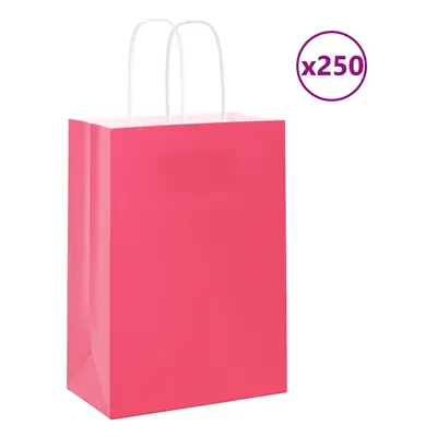 (pink, x x cm) vidaXL Paper Bags pcs with Handles Brown 21x11x36 cm Paper Grocery Bag