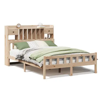 (natural, x cm) vidaXL Bookcase Bed without Mattress Home Bed Base 160x200 cm Solid Wood Pine