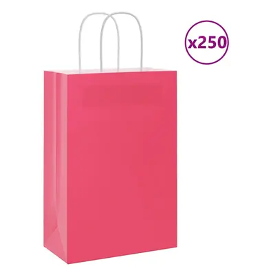 (pink, x x cm) vidaXL Paper Bags pcs with Handles Brown 21x11x36 cm Paper Grocery Bag