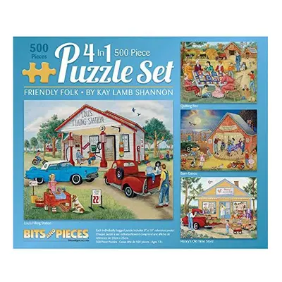 Bits and Pieces - 4-in-1 Multi-Pack Set Piece Jigsaw Puzzles for Adults - Each Puzzle Measures 1