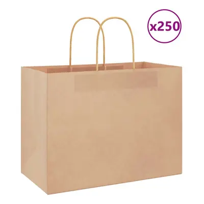 (brown, x x cm) vidaXL Paper Bags pcs with Handles Brown 21x11x36 cm Paper Grocery Bag