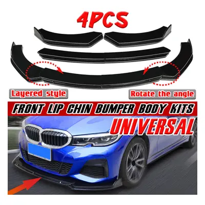 For Car Universal Glossy Black Front Lip Chin Bumper Body Kits New