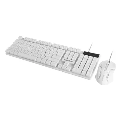 (White) Waterproof 104key LED USB Wired Gaming Keyboard & 1000DPI Mouse Combo Set Multi-Colored 