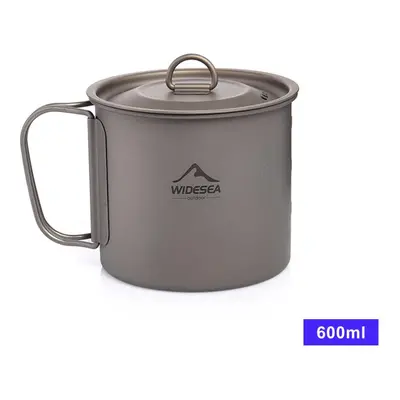 (600ML) Camping Mug Titanium Cup Tourist Tableware Picnic Utensils Outdoor Kitchen Equipment Tra