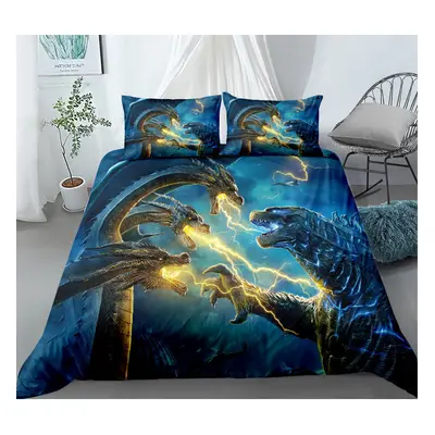 (Style 01, Double) Godzilla Bedding Single Double Duvet Cover Set UK