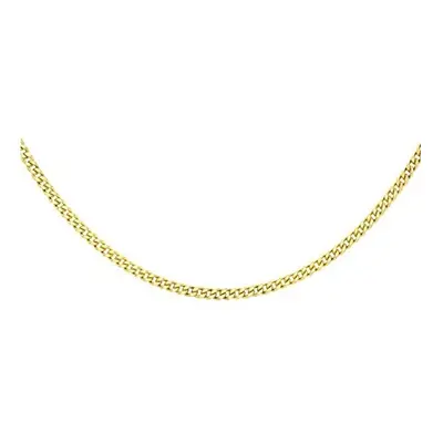 Carissima Gold Women's ct Yellow Gold 0.8 mm Diamond Cut Curb Chain Necklace of Length cm/18 Inc