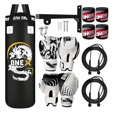 (Black Set) Heavy Filled Boxing Punch Bag Set Punching Bag 3ft