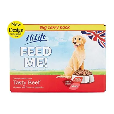 HiLife FEED ME! - Complete Dry Dog Food - Tasty Beef Cheese Vegetables - Soft, Moist & Meaty, 6k