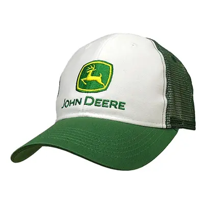 John Deere Embroidered Logo Mesh Back Baseball Hat - One-Size - Men's - White