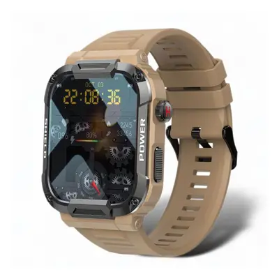 (Yellow, Silica gel) Rugged Military Smart Watch Men For Xiaomi Android Ios Ftiness Watches Ip68