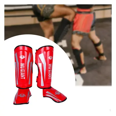 (red, L) Shin Guards Equipment Easy To Clean And Maintain Instep Protector Leg For Kickboxing