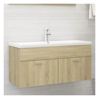 vidaXL Sink Cabinet with Built-in Basin Sonoma Oak Chipboard Rack Vanity Unit