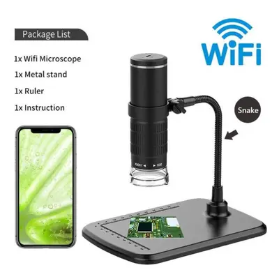 (Snake Metal stand) Hd 1000x Digital Microscope Led Usb Wifi Microscope Mobile Phone Microscope 