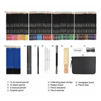 (95pcs) 95pcs New Colouring Sketch Pencils Set Artist Oil Based Drawing Charcoal Pencil Kit