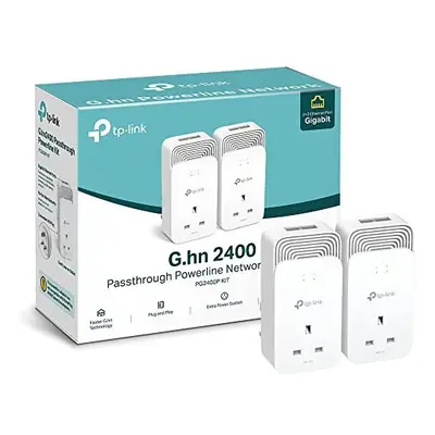 Ghn2400 Passthrough Powerline adapter Kit Range ExtenderWiFi BoosterHotspot Extra Power Socket 2