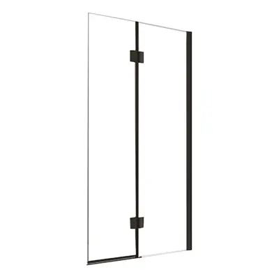 2 Panel Bath Screen Black 6mm Left Hand