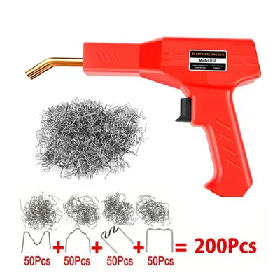 (220V Welder with 200Pcs) 70w Hot Stapler Pvc Plastic Welder Heat Gun Welding Machine Car Bumper