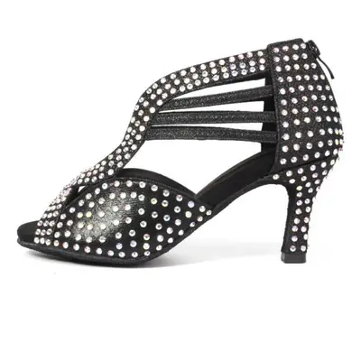 (black, 7.5cm-41) Sequins Dance Shoes Womens Girls Ballroom Party Latin Dance Shoes Jazz Salsa P