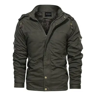 (green, L) Men Jacket Winter Outdoor Jacket Military Style Tactical Jacket Men Pure Cotton Outwe