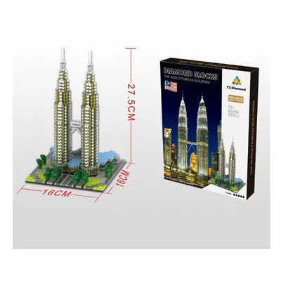 Petronas Twins Towers 3D Model Blocks Architecture Blocks DIY Game Toy Gifts for Adult