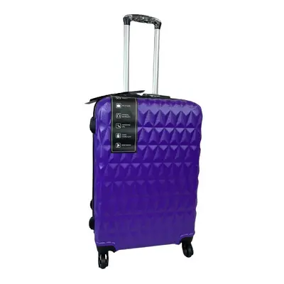 (Purple, Medium) Hampton & Stewart Diamond Design HardShel Suitcase