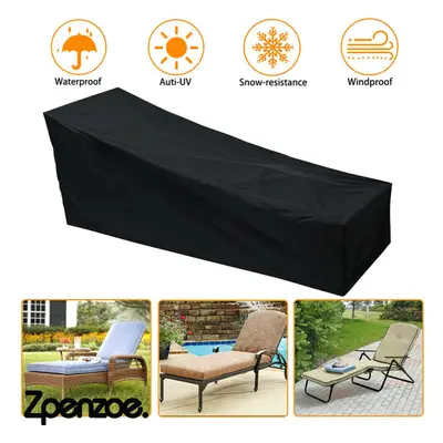 Waterproof Sunbed/Sun Lounger Garden Furniture Cover Black Patio Rattan