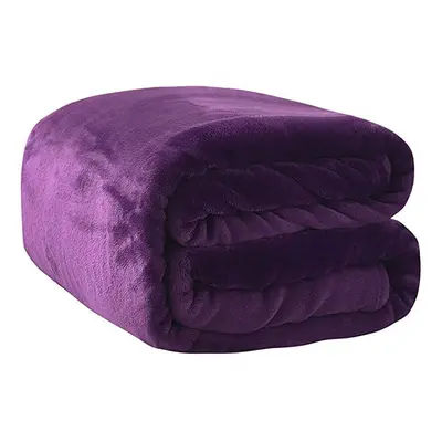 Rohi Fleece Blanket King Size for Bed Couch & Sofa - Super Soft Fluffy Faux Fur Warm Solid Plum 