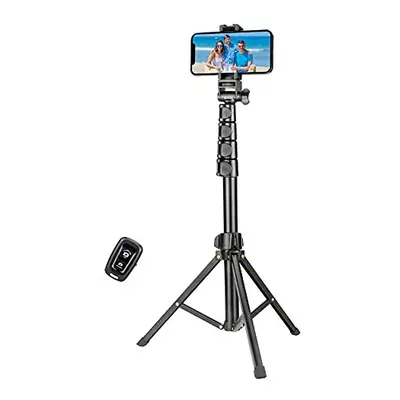 1.7 Meter/67 inch Phone Tripod Stand & Bluetooth Selfie Stick Tripod, Cellphone Tripod with Blue