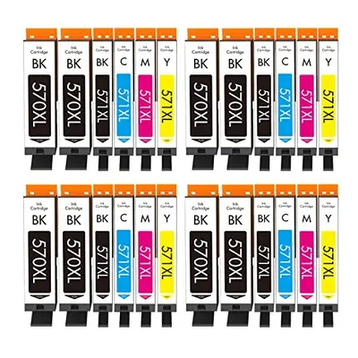 PGI-570 CLI-571 Ink Cartridges Compatible with Canon PGI-570XL CLI-571XL Multipack (Black Cyan M