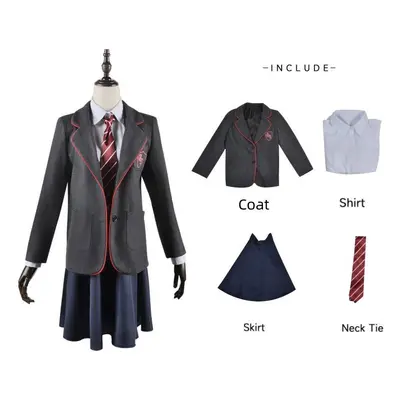 (M) Matilda Cosplay Costume Grey School Uniform Dress Halloween Party Anime Fans