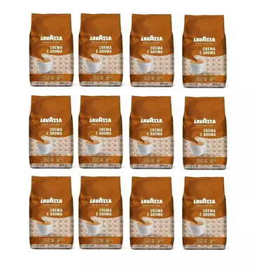 12 X Lavazza Crema e Aroma Roasted Coffee Beans 1kg (Pack Of - 12)