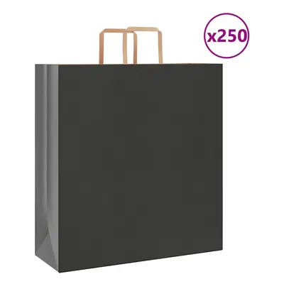 (black, x x cm/ pcs) vidaXL Paper Bags pcs with Handles White 21x11x28 cm Paper Grocery Bag