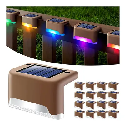 16 Pack Solar Deck Lights LED Waterproof Outdoor Solar Powered LED Step Lights For Decks Stair