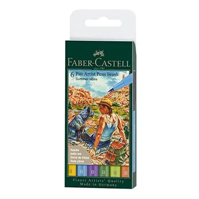 Faber-Castell PITT Artist Brush India Ink Pen, wallet of - Summer Vibes, Multi